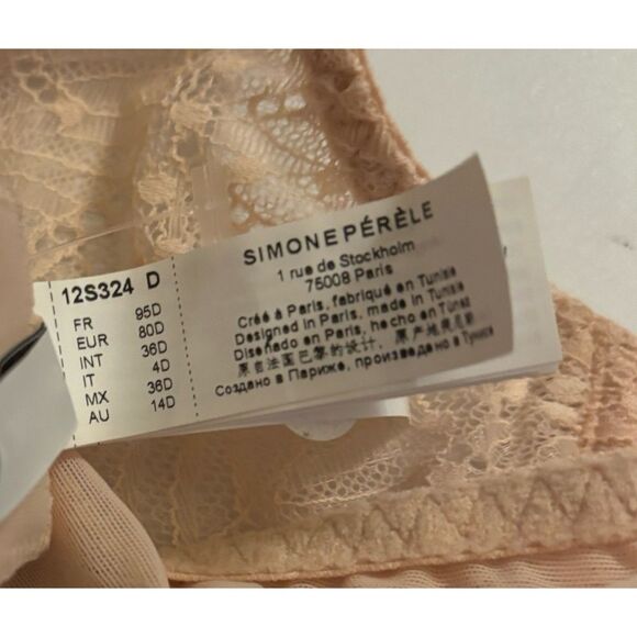 Simone Perele Comete Full
Coverage Lace Bra in  Pinky Sand Size 36D / NWOT - Picture 11 of 11
